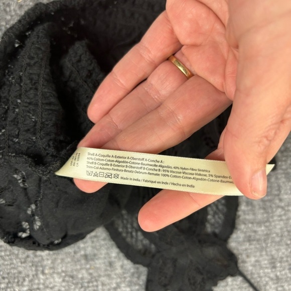 FREE PEOPLE Womens One Adela Bralette Black Lace size: Small - Picture 7 of 9